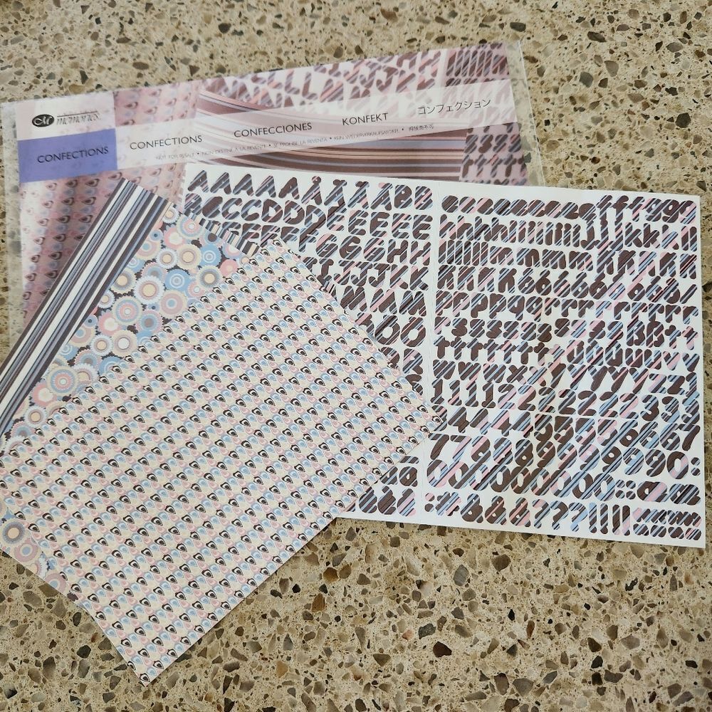Creative Memories Confections Scrapbook Paper & Sticker Set Bundle Of 2 Sets